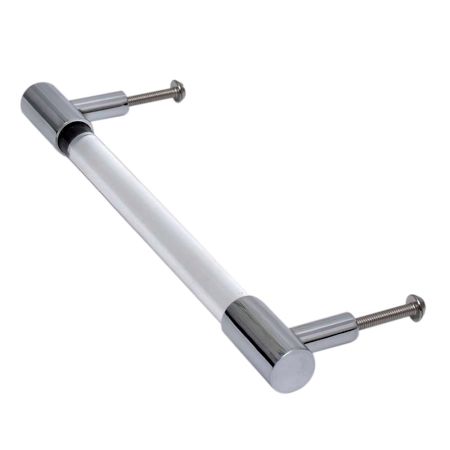 Clear Silver Medium Cylinder Glass Door Handles